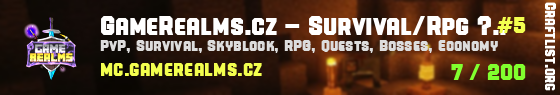 GameRealms.cz - Survival/Rpg✨ Bossové/Crafting 🔥 Slimefun 🧩 Eventy💎[1.16- 1.20]